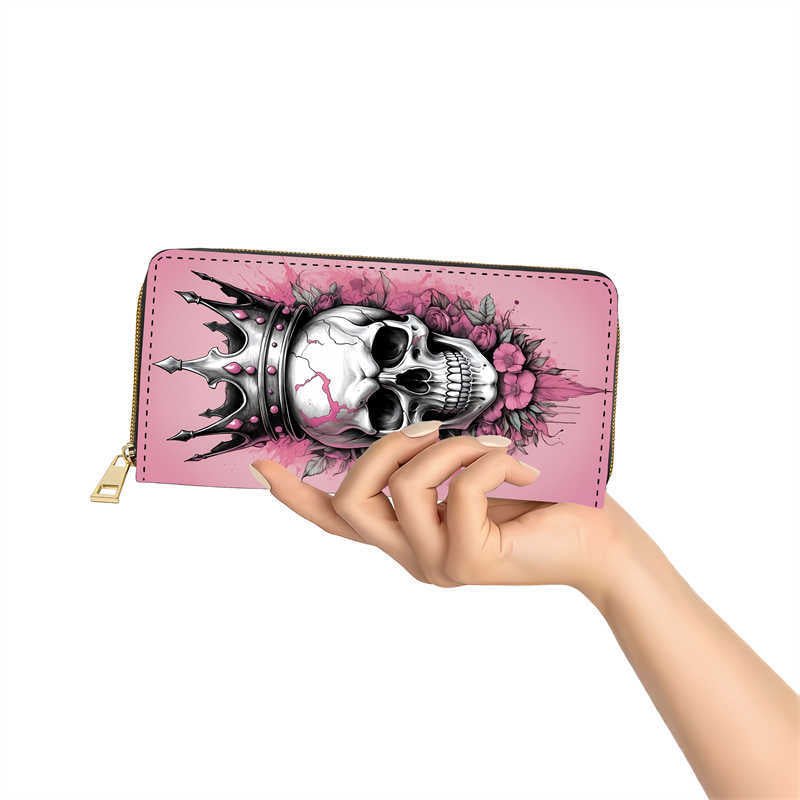 🦋 Portefeuille Crâne Fleuri – Élégance rebelle & organisation parfaite - Shopbyshopima